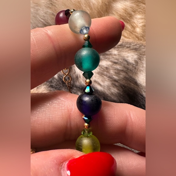 Multi-Color Glass Bead & Rhinestone Bracelet/LGBTQ+ - Picture 6 of 6